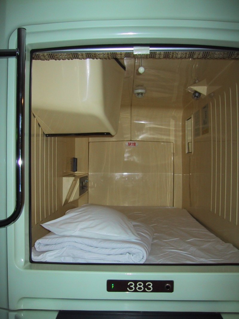 Capsule hotel pod interior
