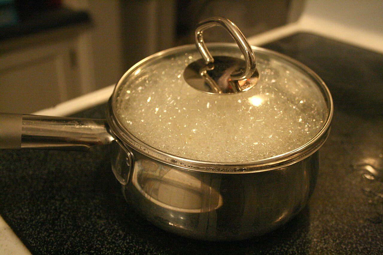 Water boiling in a cooking pot