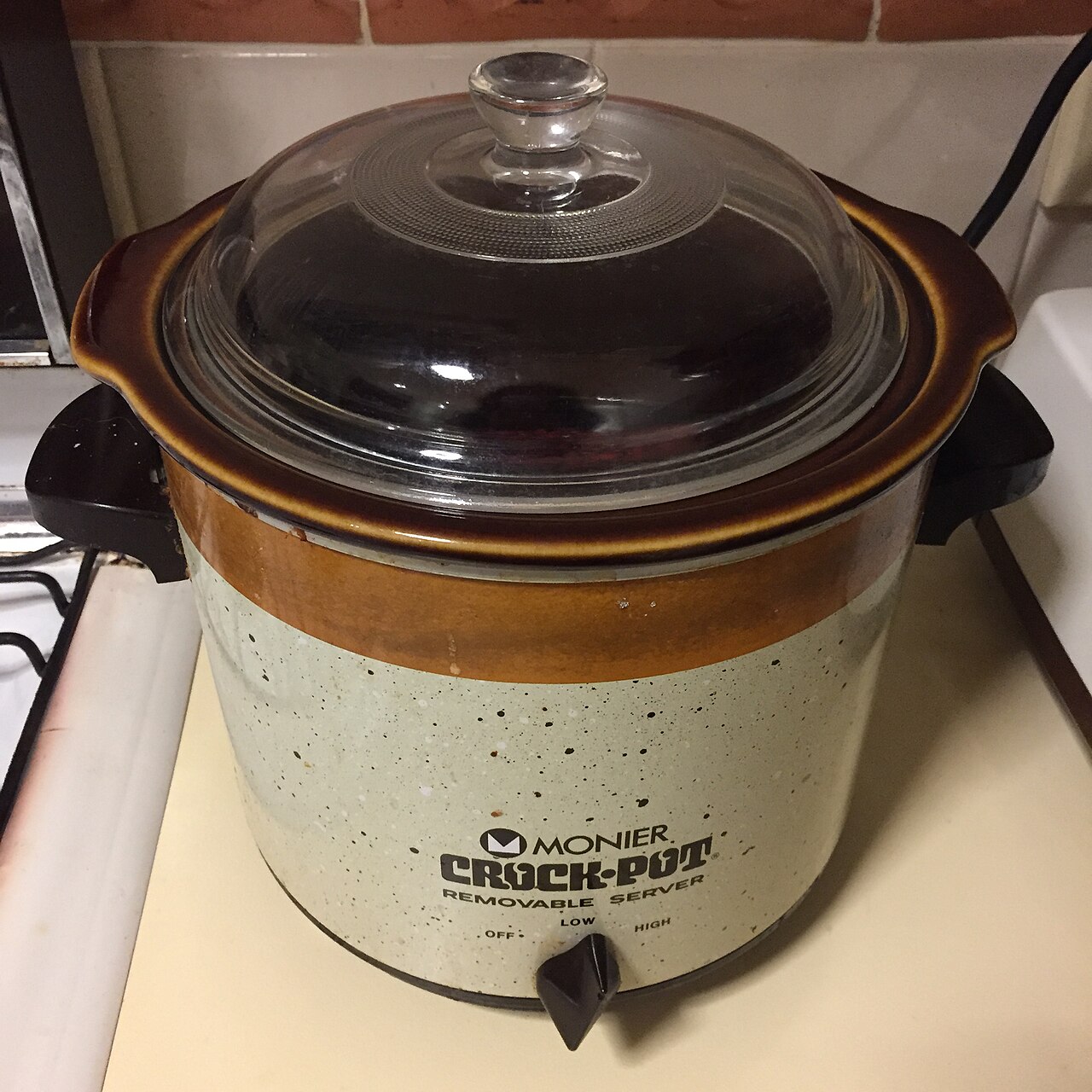 Beans cooking in a slow cooker