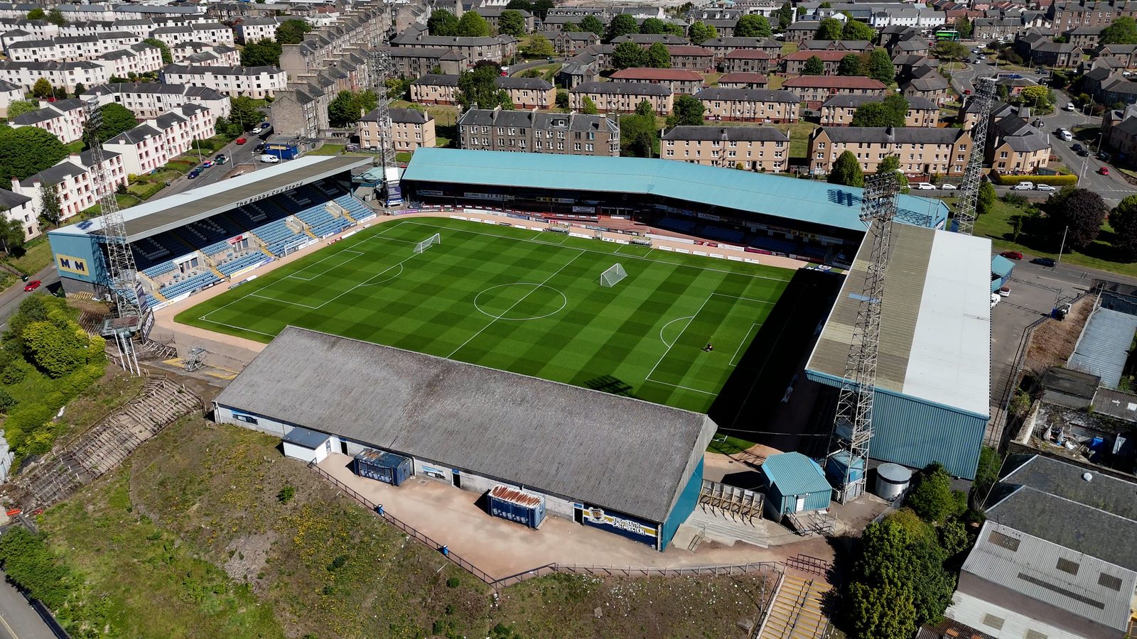 Dens Park stadium in Dundee, home of Dundee FC