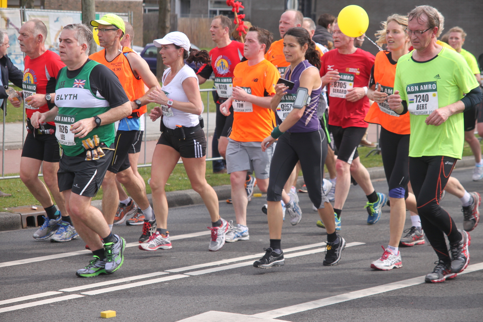 Runners during a marathon in Rotterdam