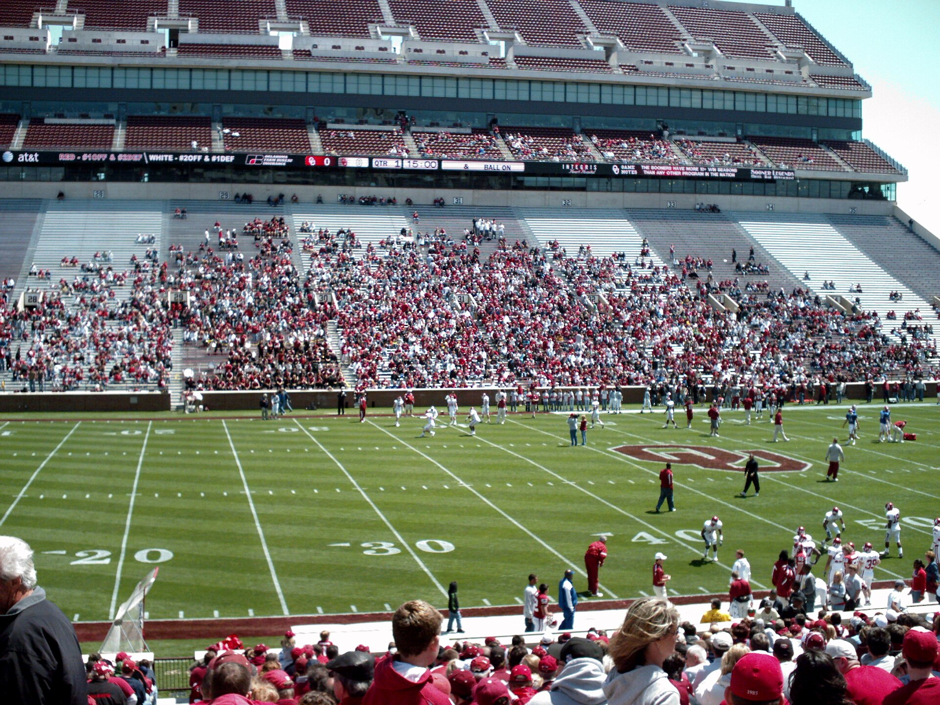 Oklahoma Memorial Stadium, home of the Oklahoma Sooners in Norman