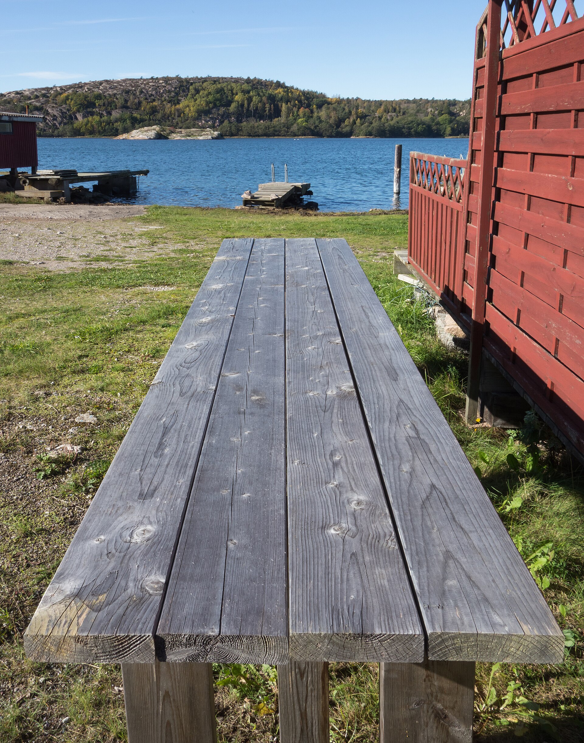 A long wooden table
