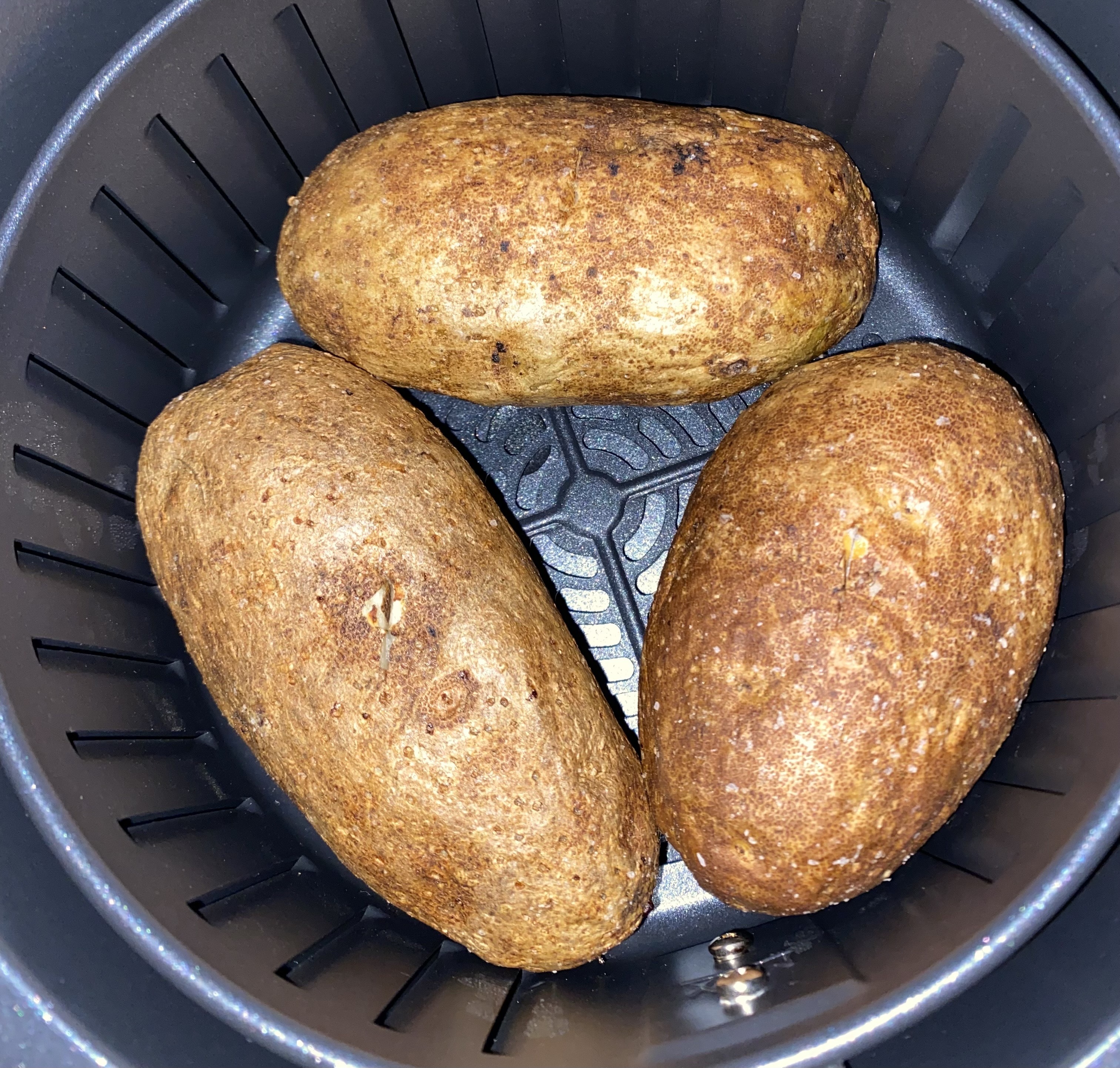 Potatoes cooked in an air fryer