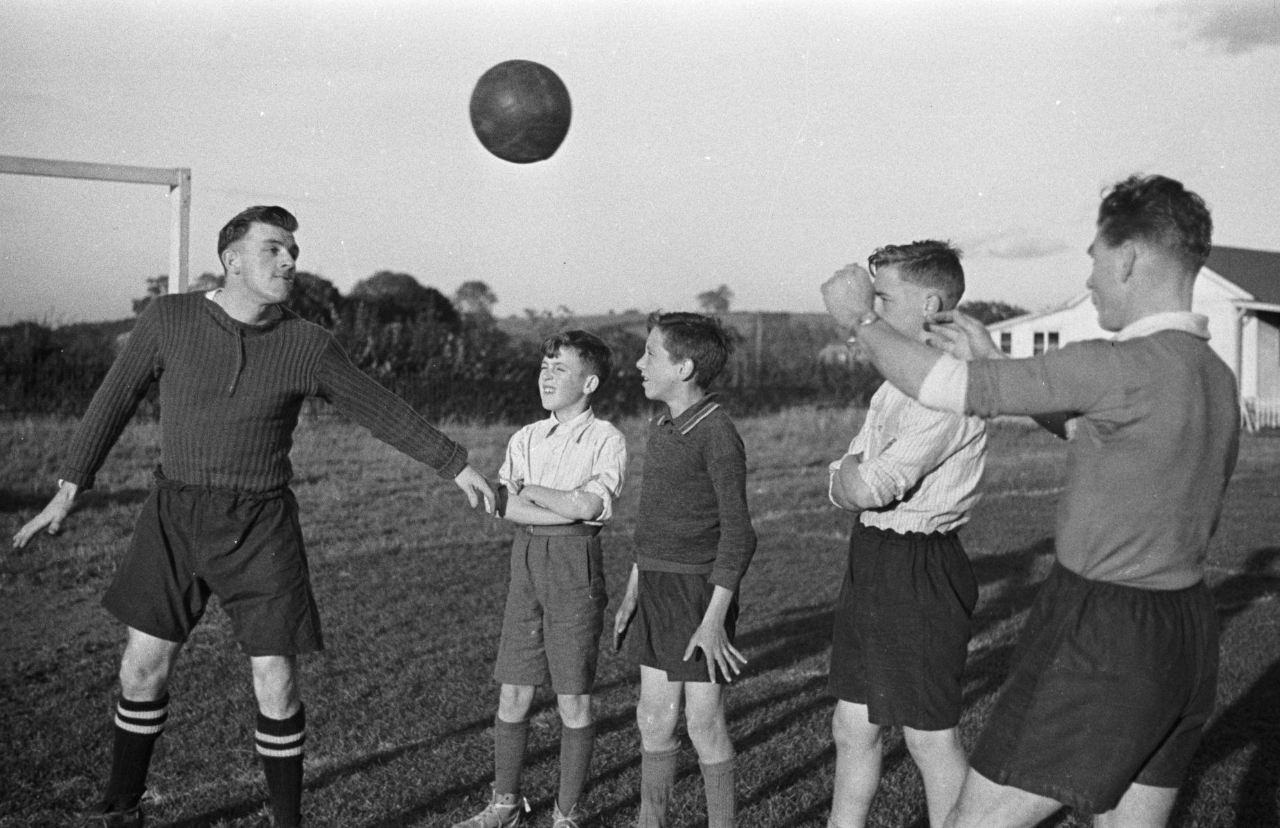 Players practising with a ball during a training session