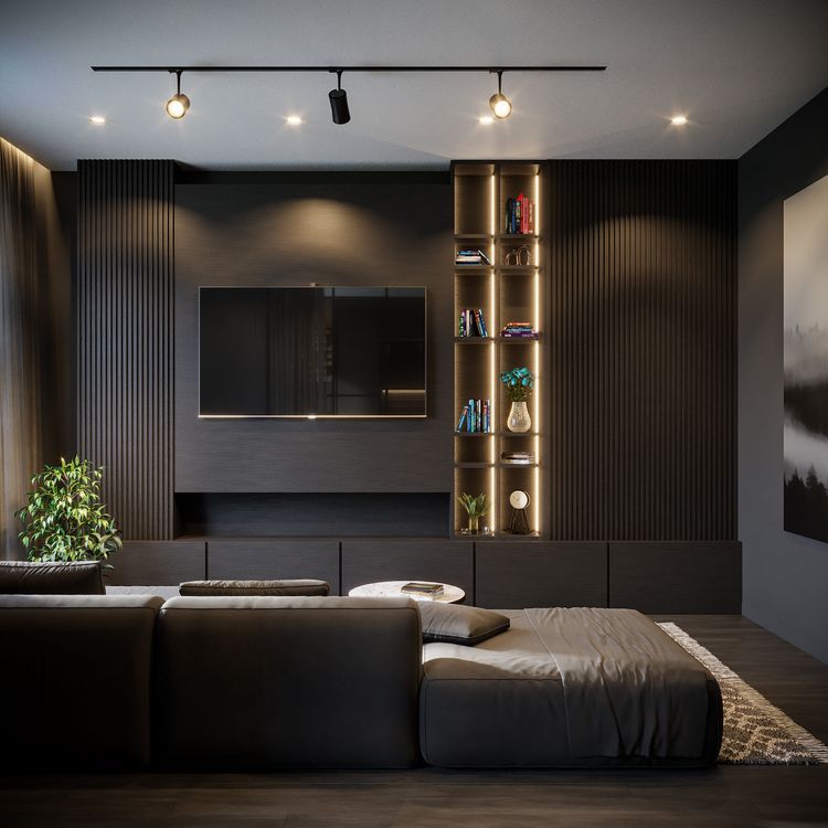 A television in a modern living room setup