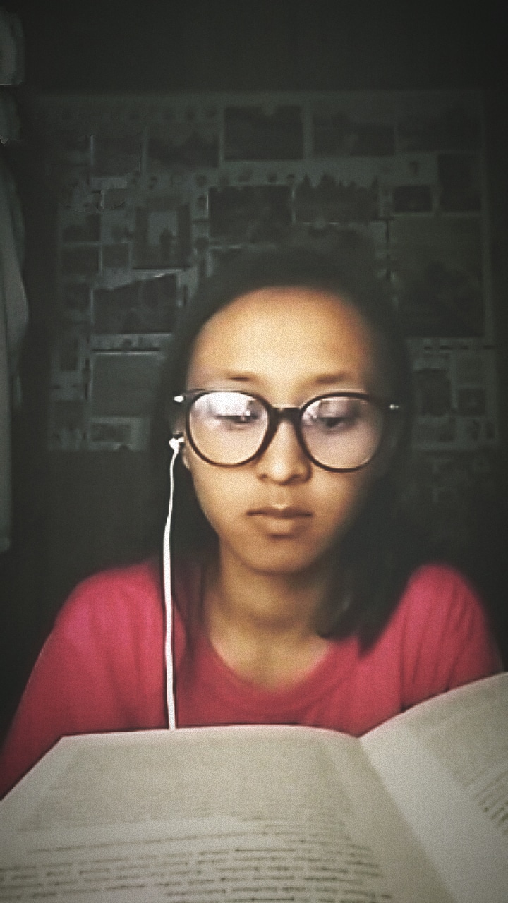 A woman reading a book