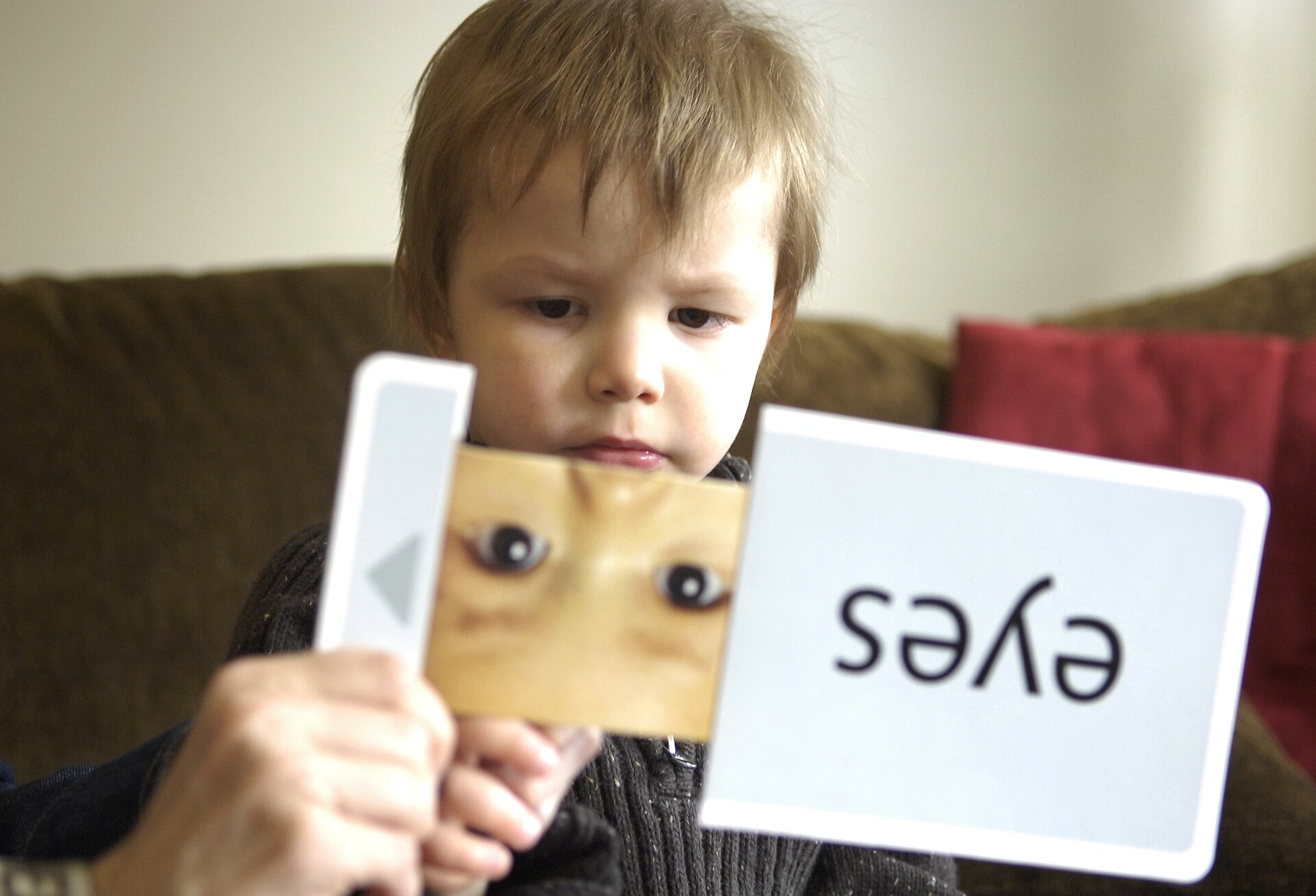 Flash cards used in a learning session