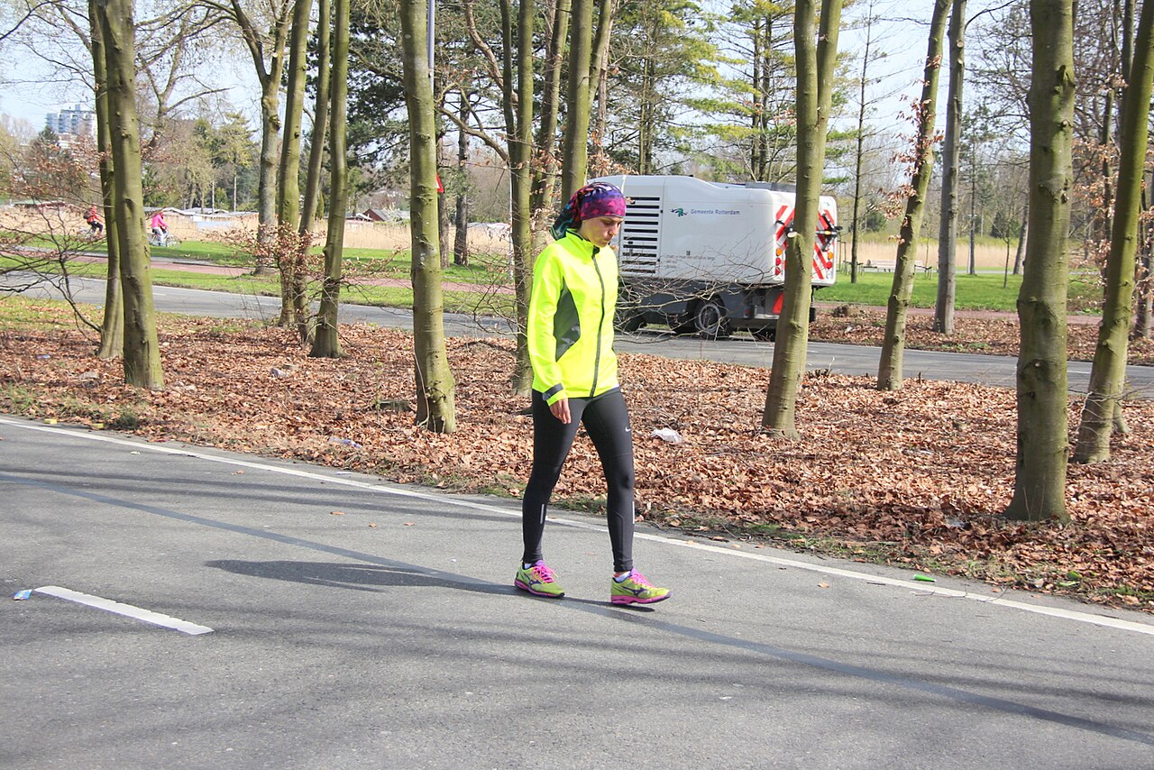Runners take part in the Rotterdam Marathon in 2015
