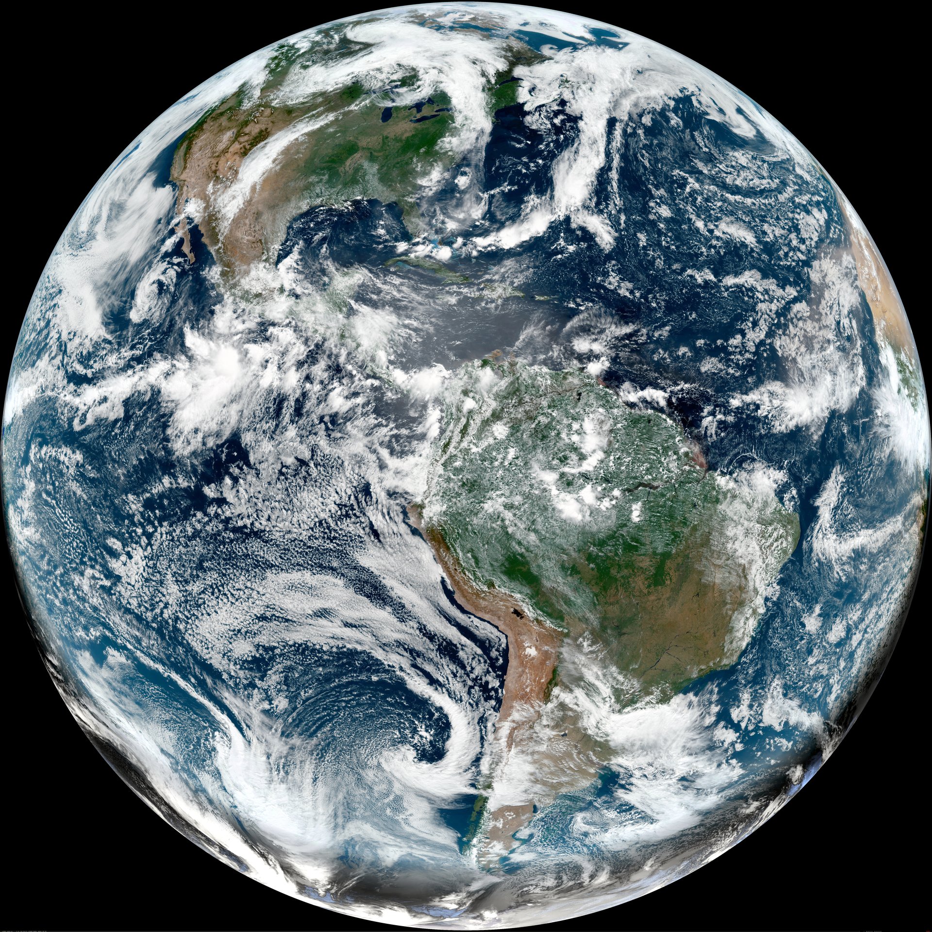 Composite satellite view of Earth during the June solstice with the Northern Hemisphere fully lit