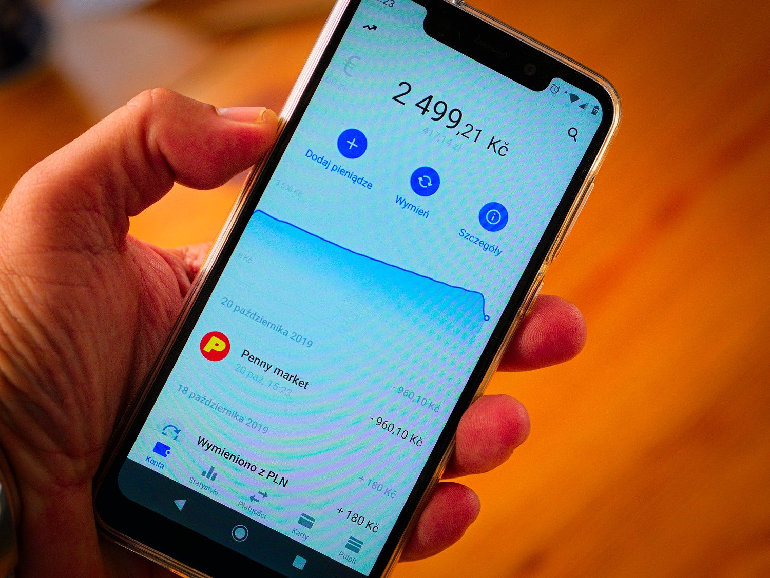The Revolut app on a smartphone