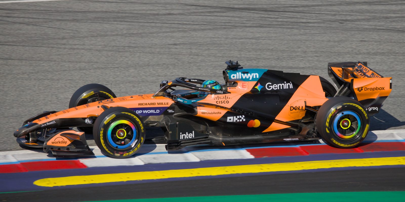 Lando Norris's McLaren MCL40 on track during the 2026 season