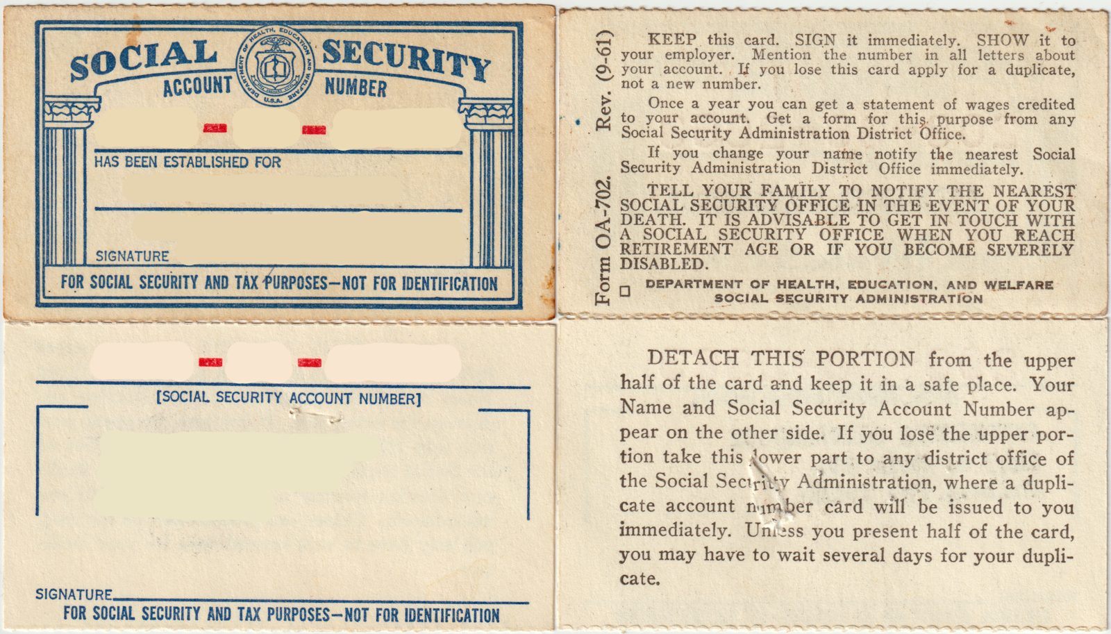 A U.S. Social Security card