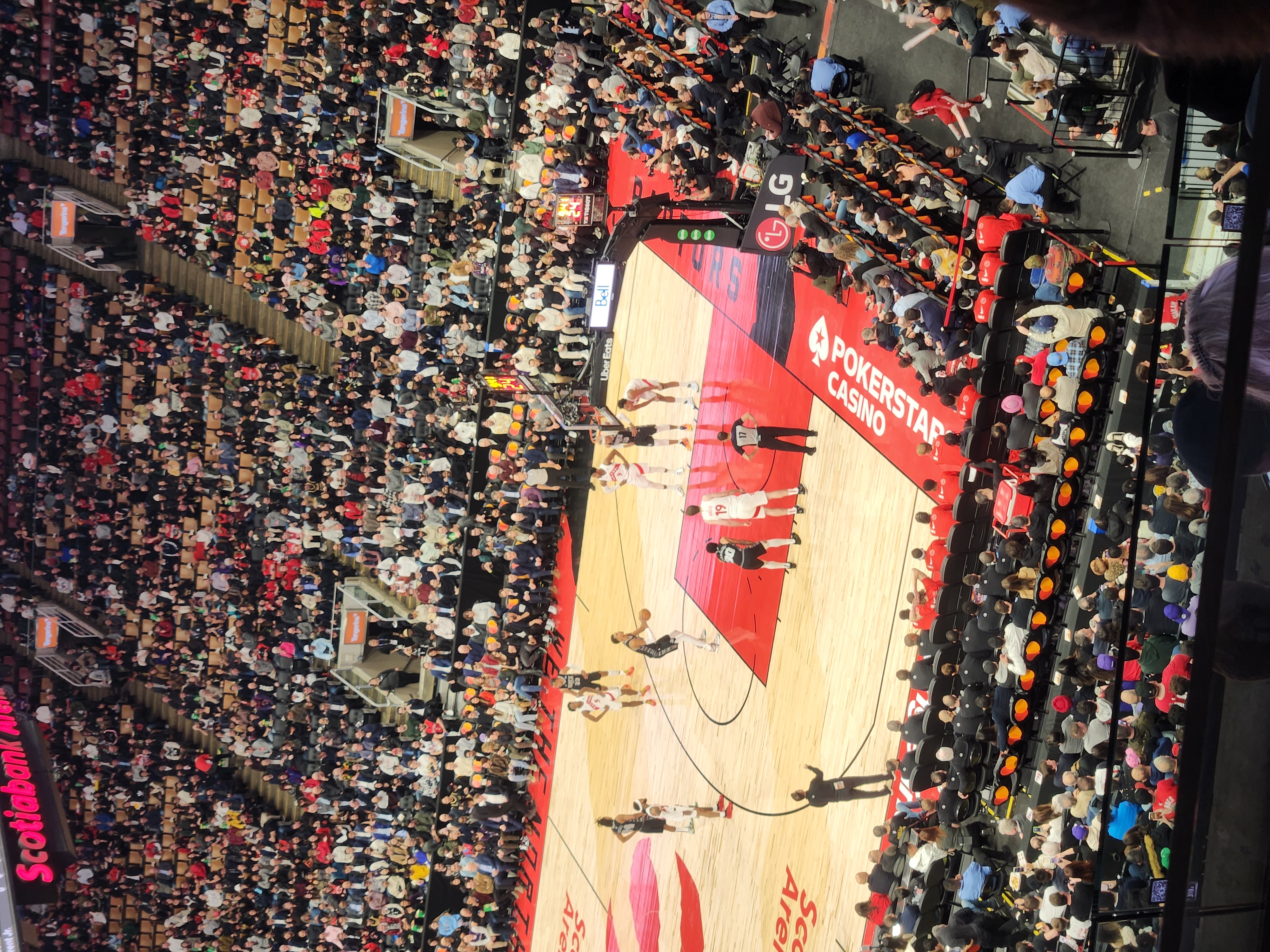 The Spurs in action at Toronto in February 2024